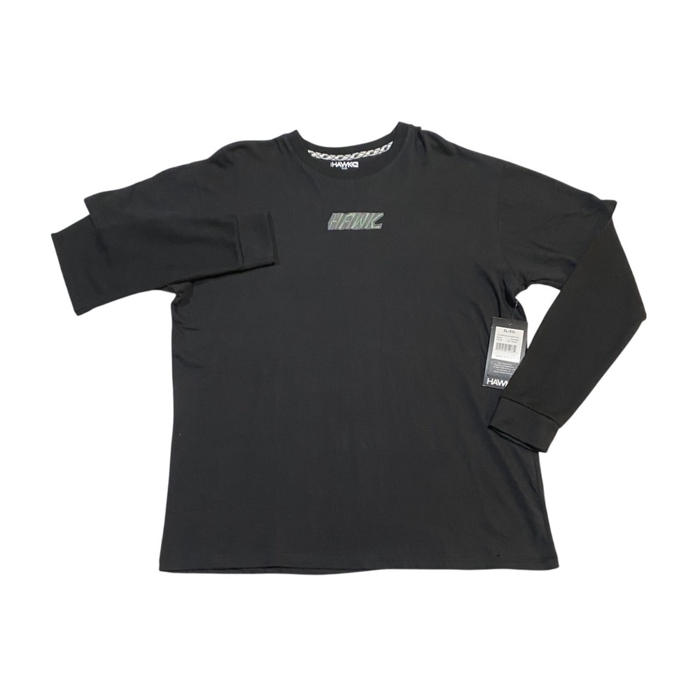 Tony Hawk Mens Long Sleeve Embroidered Black XL Skateboarding Shirt NWT